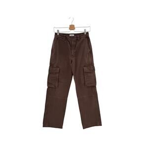 Aritzia Tna Troop Cargo Pants Brown Cotton Utility Straight Leg Size 2
